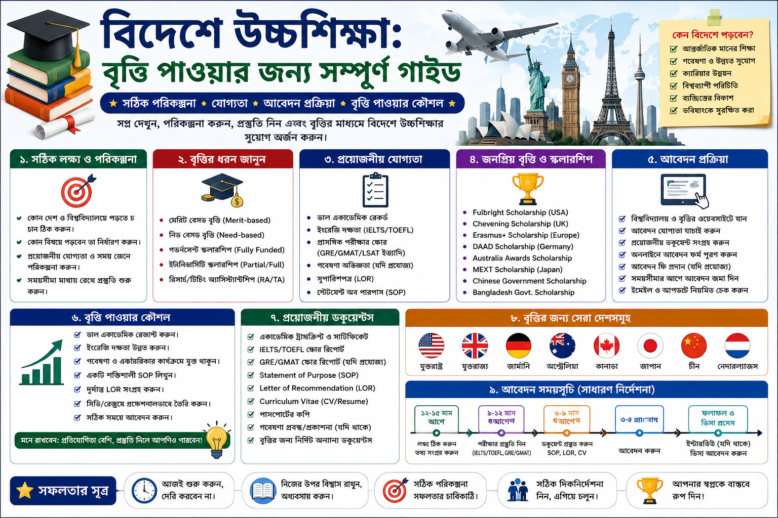 বিদেশে উচ্চশিক্ষা: বৃত্তি পাওয়ার জন্য সম্পূর্ণ গাইড